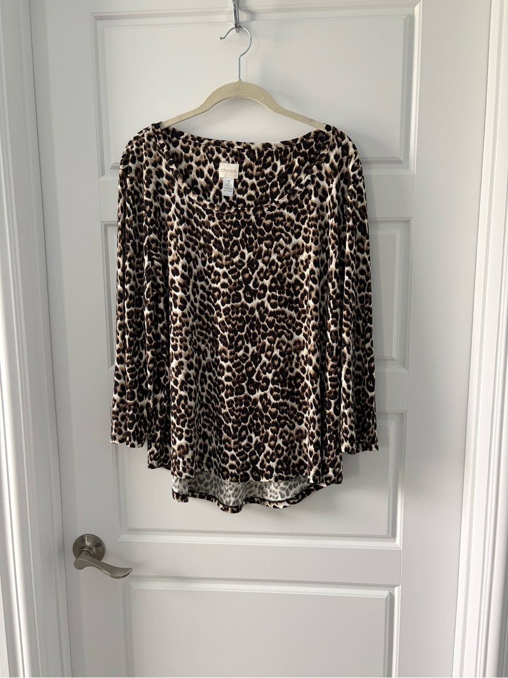 Chico's Leopard Print Long Sleeve Top - Brown & Black